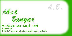 abel banyar business card